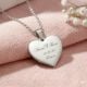 Handcrafted 925 Silver Personalized Heart Engraved Necklace
